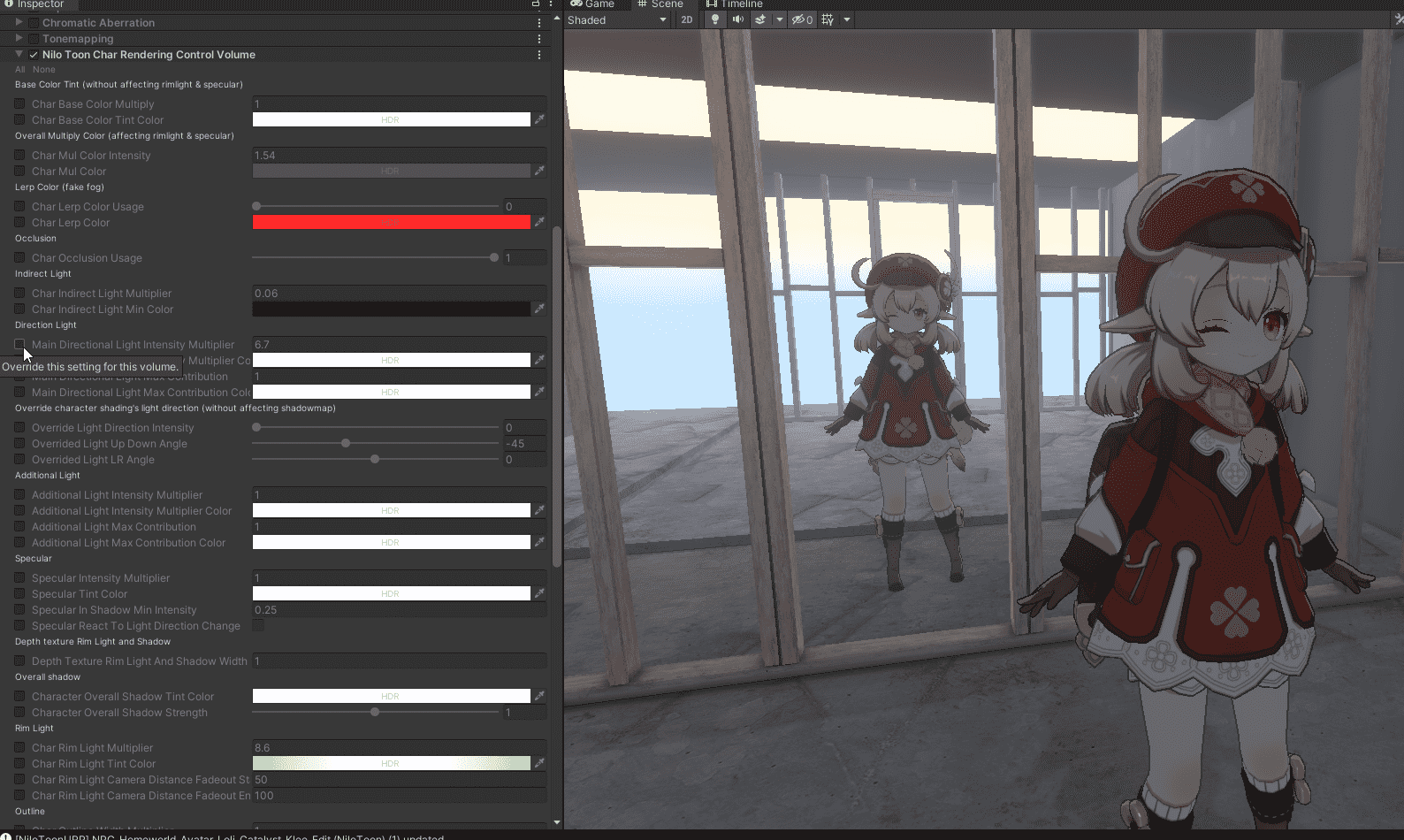 Specular Highlights 설정